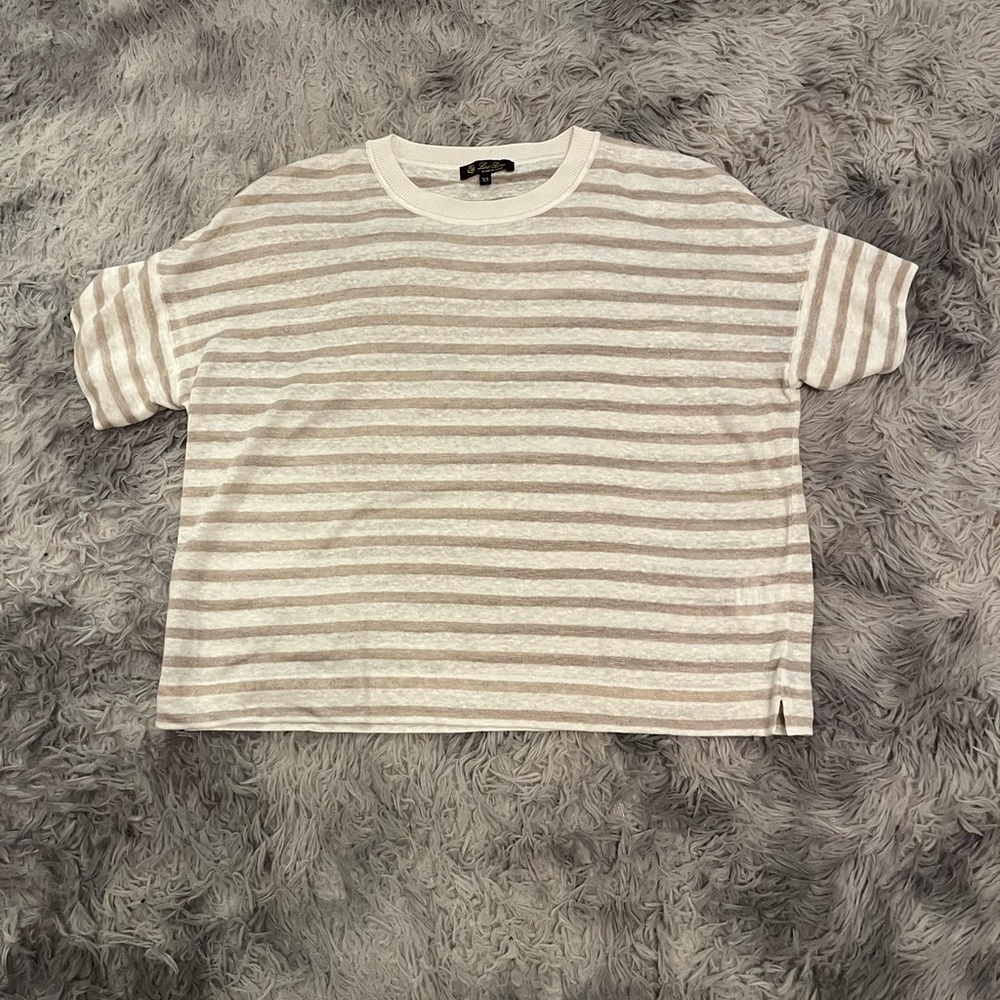 Loro Piana Women’s Beige and White Summer Top